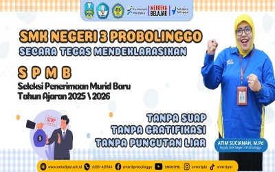 Pernyataan Anti Suap, Gratifikasi, dan Pungutan Liar SMK Negeri 3 Probolinggo